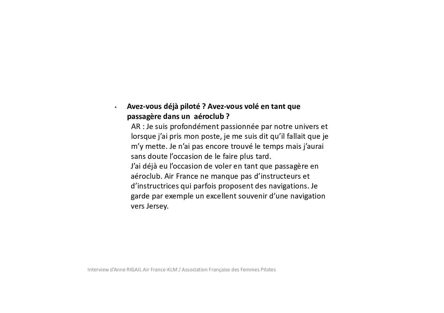 Interview Anne Rigail Air France Association Francaise des Femmes Pilotes
